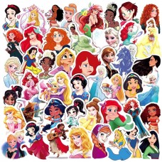Set De 50 Stickers Princesas Blancanieves Sirenita Bella